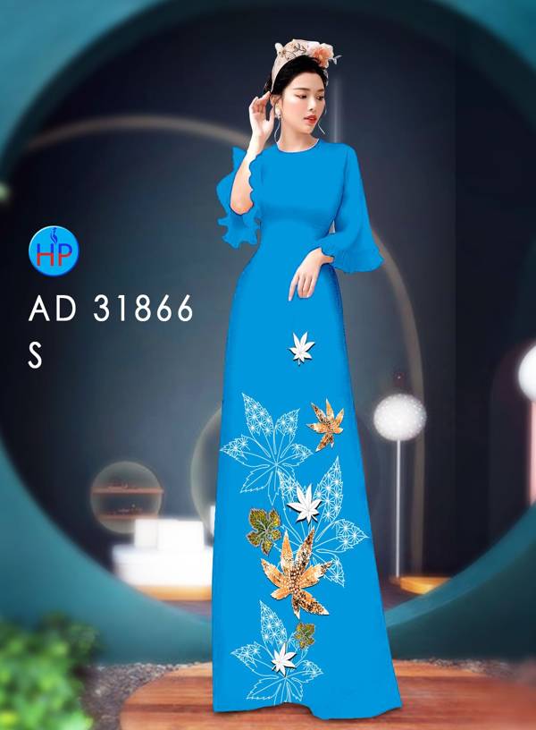 Vải Áo Dài Hoa In 3D AD 31866 5